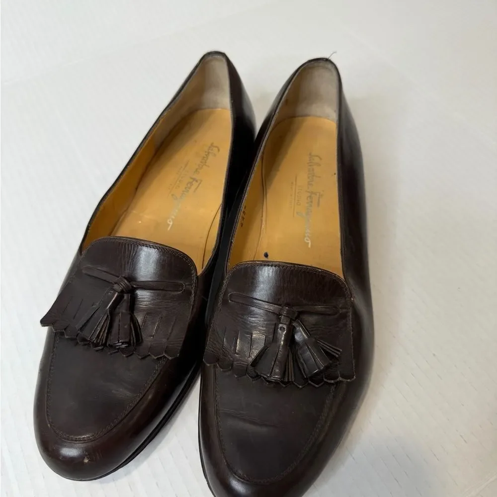 Salvatore Ferragamo Studio Tassels Kiltie Loafers Men’s Size 9.5 D